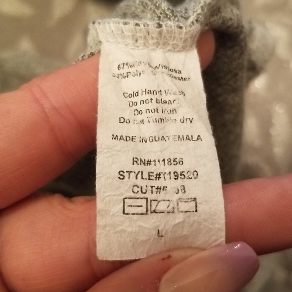 Cherish Heather Gray Cold Shoulder Sweater L Soft - Picture 4 of 4